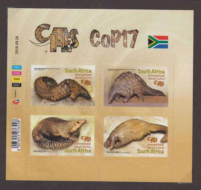 RSA - 2016 Cites COP17 - MNH Min Sheet