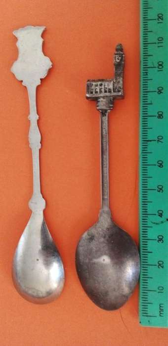 TWO OLD COLLECTORS TEA SPOONS