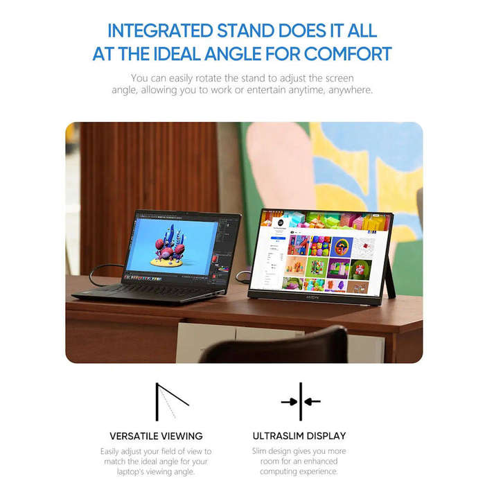 Arzopa - 15.6" Touch Screen Full HD 1080P IPS - Portable Monitor with Stand