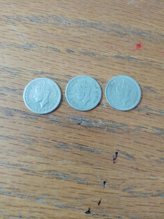 Southern Rhodesia 3 d coins 1947.1948.1949.