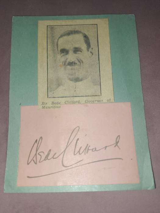 Sir Bede Clifford, Governor of Mauritius original signature