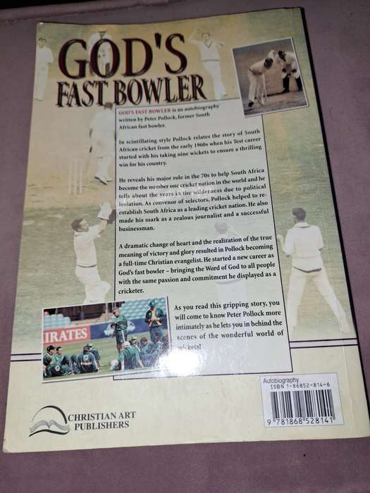 GOD`S Fast Bowler, 232 pages, signed by Peter Pollock