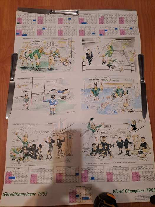 1995/96 calender depicting Springbok road to final (nice for framing)