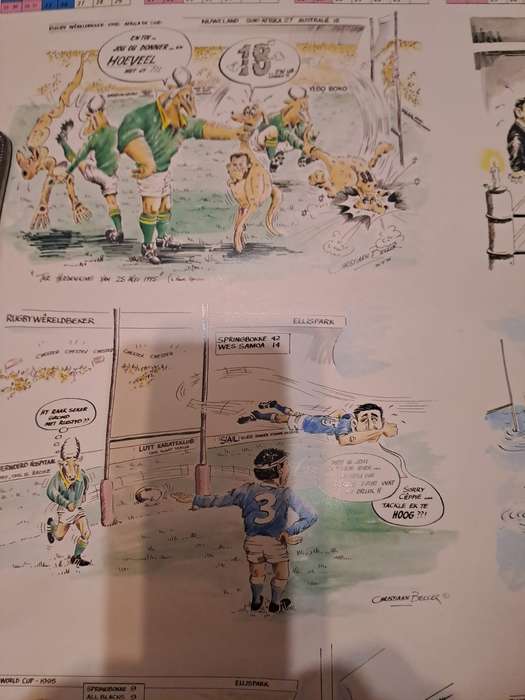 1995/96 calender depicting Springbok road to final (nice for framing)