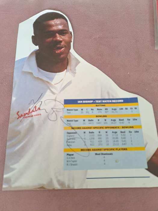 Ian Bishop West Indies cricketer, original signature