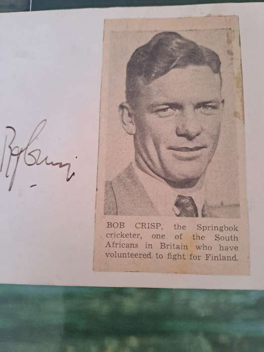 Renowned SA cricketer, Bob Crisp original signature