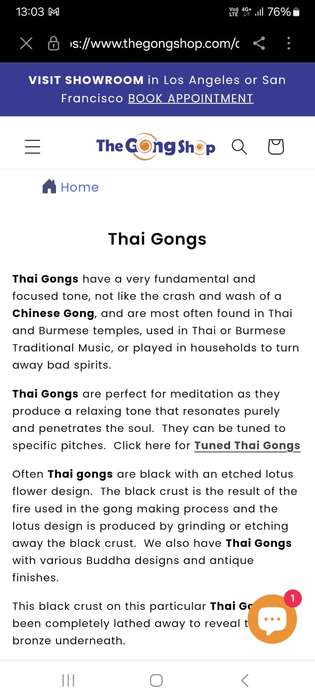 2 x Thai gongs, made in Chai Ming, Thailand 2004