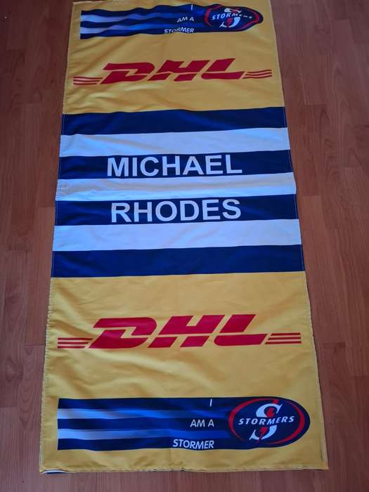 Michael Rhodes rugby locker sign