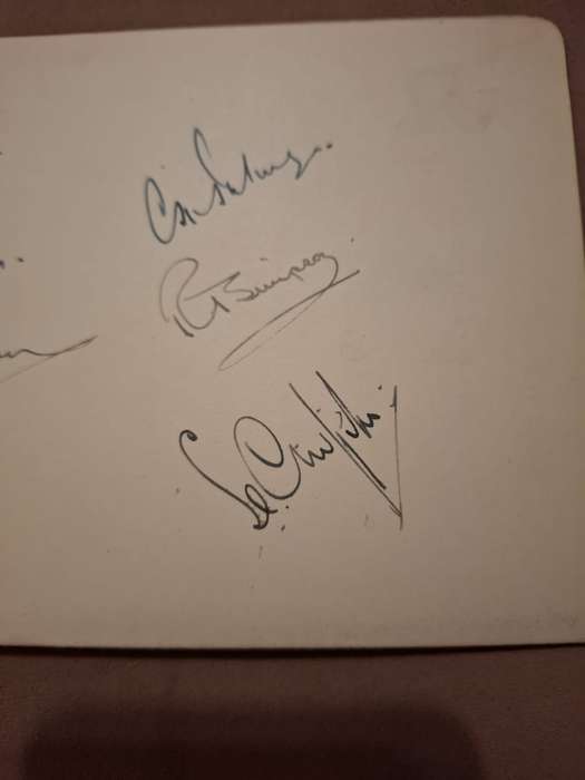 MCC 1947/48 tour to South Africa, Luncheon card signed by 7 members