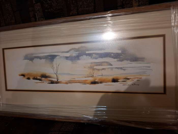 Watercolour landscape by Johan le Roux