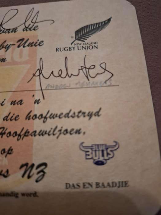 Rugby, Christian Cullen, Jeff Wilson, Andrew Mehrtens, Taine Randall original autographs
