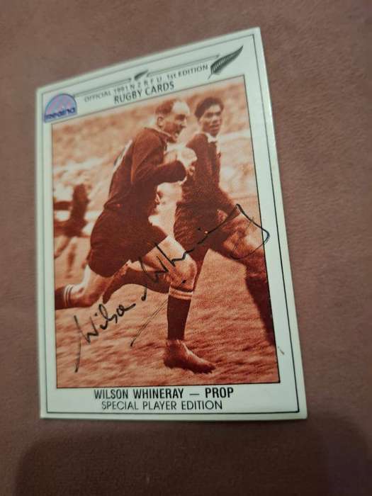 Wilson Whineray All Black rugby legend original autograph
