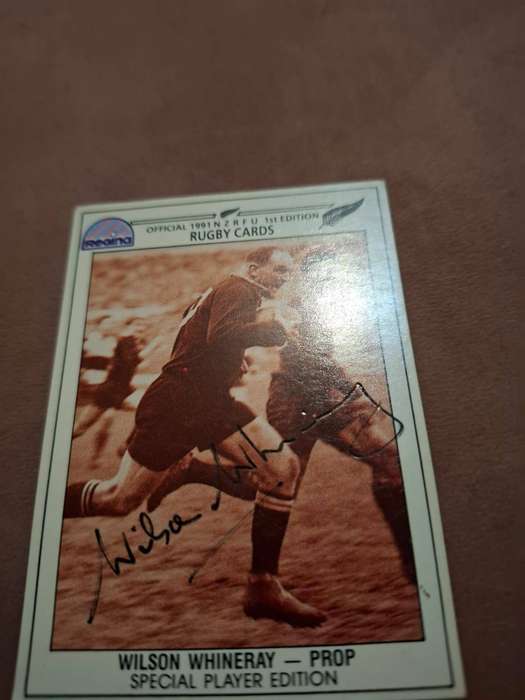 Wilson Whineray All Black rugby legend original autograph