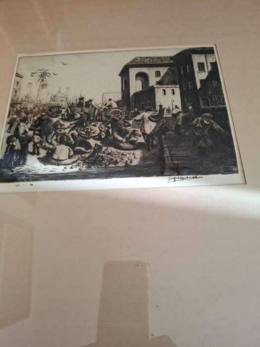 Indian Market, Durban, limited edition original etching no7 by Longford Macdonald 1905-1957