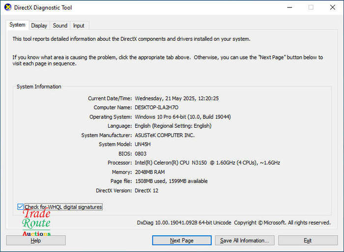 ASUS UN45H VivoMini Desktop Mini PC | Intel Celeron N3150@1.6GHz, 2GB RAM, 500GB HDD
