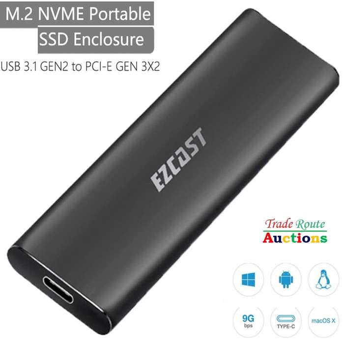 M.2 NVME Portable SSD Enclosure USB 2.1 GEN2 to PCI-E Gen 3X2