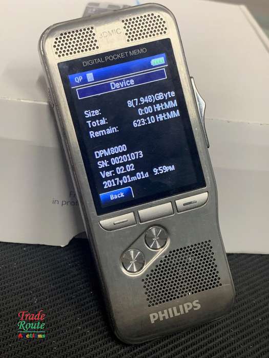 Philips DPM8100 Digital Pocket Memo Dictation Portable Voice Recorder 3DMIC