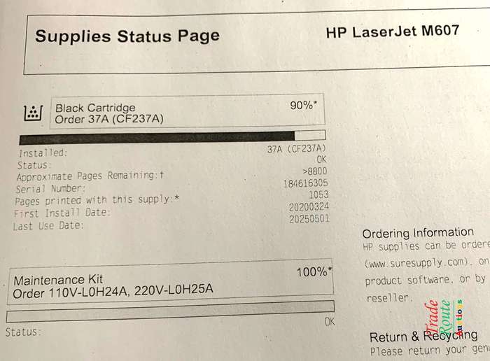 HP LaserJet Enterprise M607 Mono Printer
