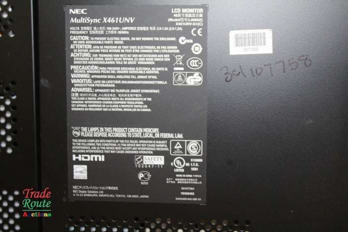 NEC 46-inch MultiSync X461UNV Low-Brightness LCD Display S-IPS Monitor