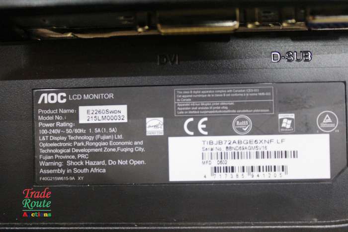 AOC E2260SWDN 21.5" HD Monitor DVI-D/VGA - Damaged Screen Salvage