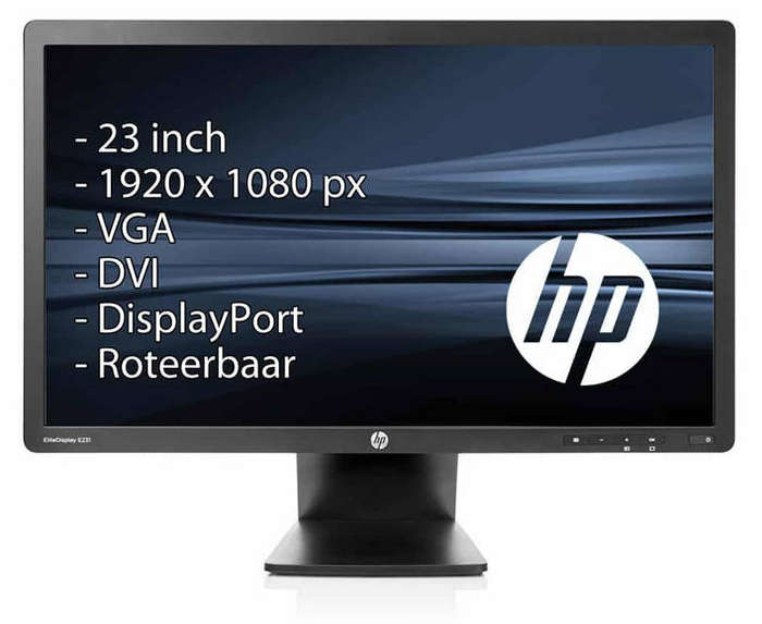 HP EliteDisplay E231 23-inch Full HD Widescreen Monitor (VGA + Display Port + DVI)