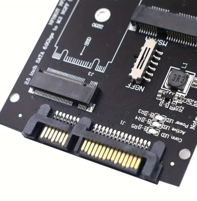 M.2 NGFF SSD or mSATA SSD to SATA III 7+15 Pin Adapter 2 in 1 Converter Card