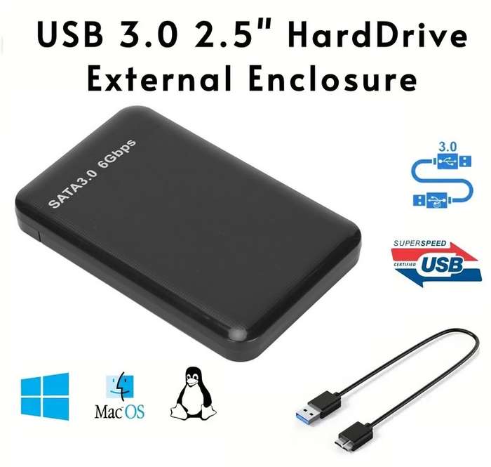 500GB Seagate HDD + USB 3.0 External Hard Drive Case Enclosure