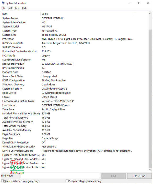 MSi MS-7A37 Gaming PC AMD Ryzen 7 32GB RAM 2TB HDD msi NVIDIA GeForce GTX 980 4GB graphic card