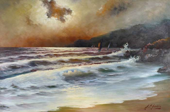 Gian Piero Garizio - Seascape and sailboats