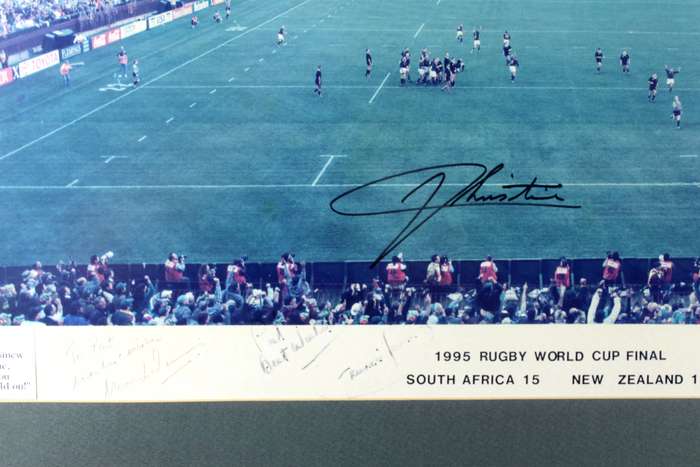 Signed 1995 Rugby World Cup poster