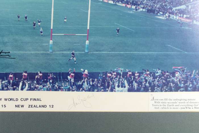 Signed 1995 Rugby World Cup poster