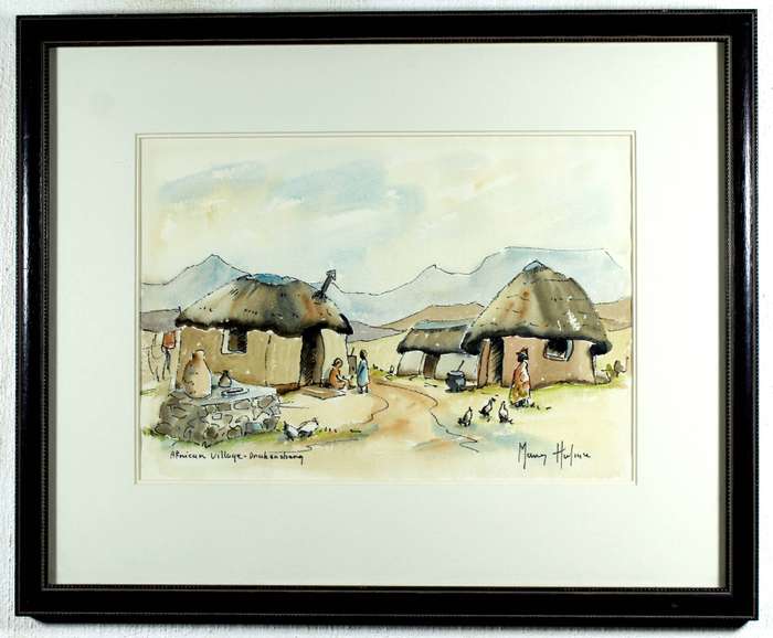 Mary Hulme - African village Drakenberg