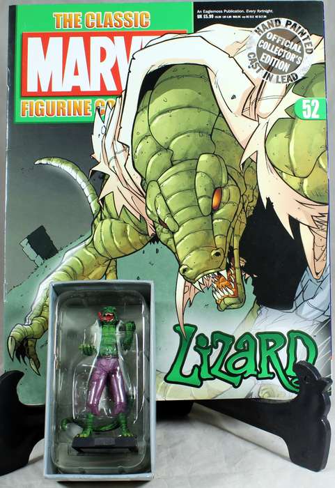 Marvel comics - lead, hand painted figurine with book - The Lizard #52