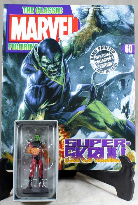Marvel comics - lead, hand painted figurine with book - Super Skrull #60