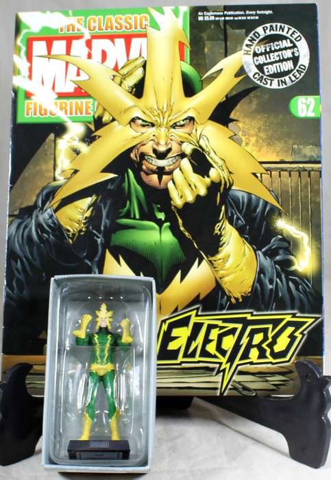 Marvel comics - lead, hand painted figurine with book - Electro #62