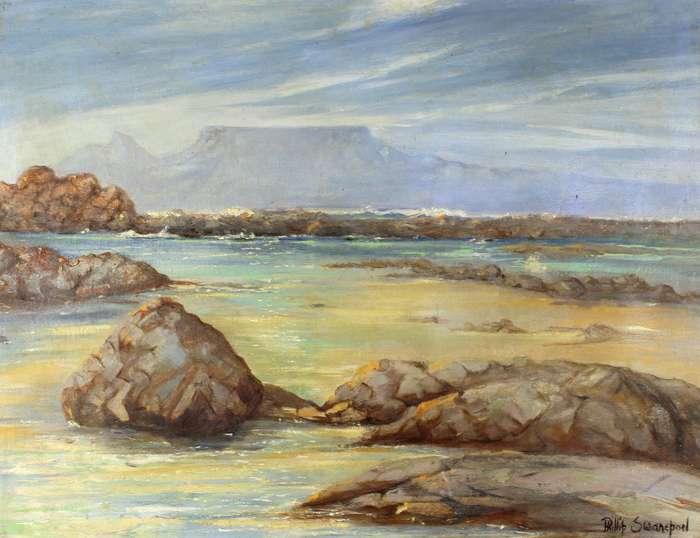 Phillip Swanepoel - Seascape with Table Mountain