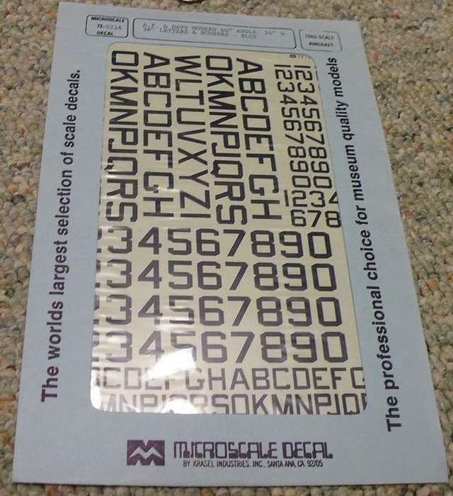US ID 60' Letters & Numbers Blue 1/72 Microscale Decals 72-216