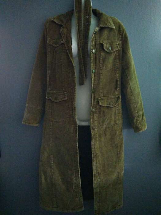 Long brown corduroy jacket (knee size length) Size 8