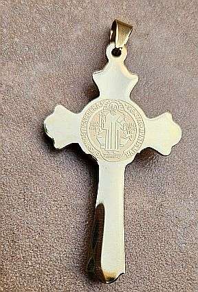 *Clearance Sale*1 pc  Crucifix Cross / Stainless Steel  / Black Enamel / Gold Tone /  Pendant /