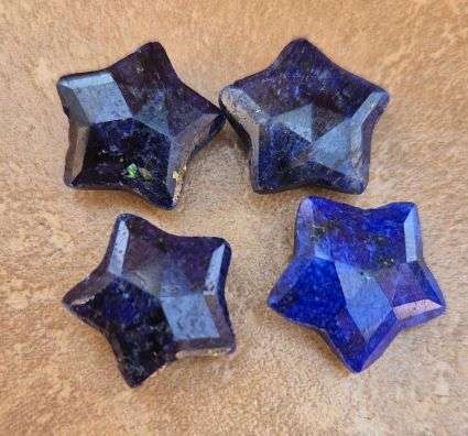 *Clearance Sale*1pc   (+/- 13x6mm)  Natural /   Lapis Lazuli /  Star / Faceted Bead / Top Drilled