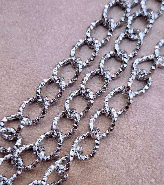 *Clearance Sale*1m  Stainless Steel  / Textured   Chain /  Link Size 10x7mm