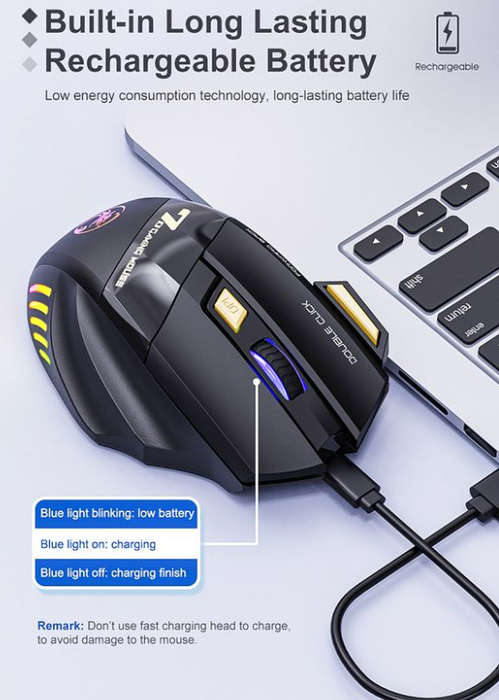 GW-X7 Wireless Gaming Mouse -  Bluetooth 2.4GHz double mode