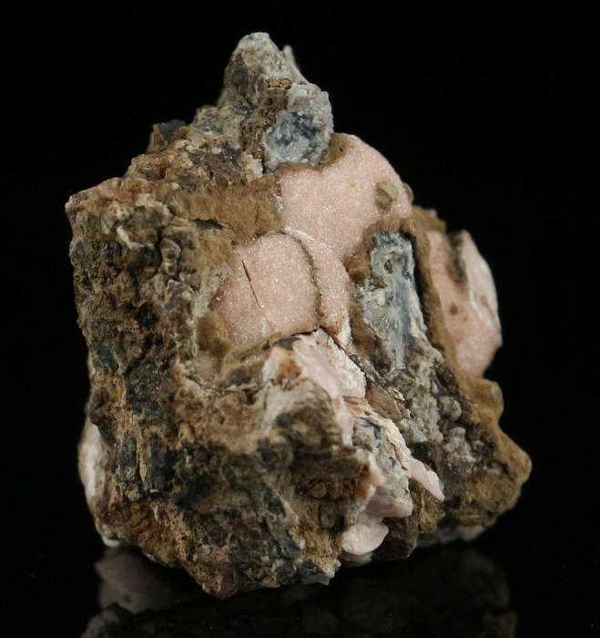 Rhodochrosite on Matrix"N'Chwaning II Mine, Kalahari Manganese Field, Northern Cape, South Africa "