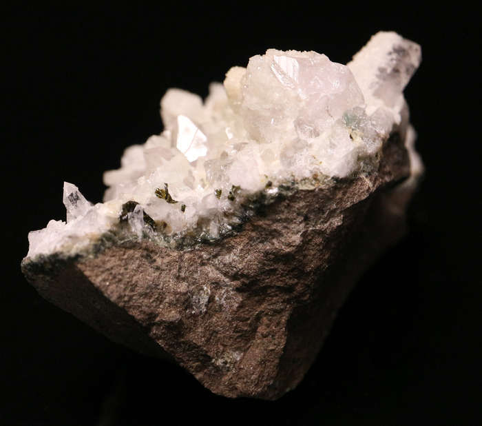 Prehnite, Calcite on Quartz, Gobobosebberge Mnt, Namibia