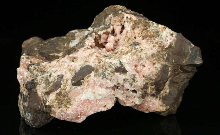 Rhodochrosite on Matrix,"N'Chwaning II Mine, Kalahari Manganese Field, Northern Cape, South Africa "
