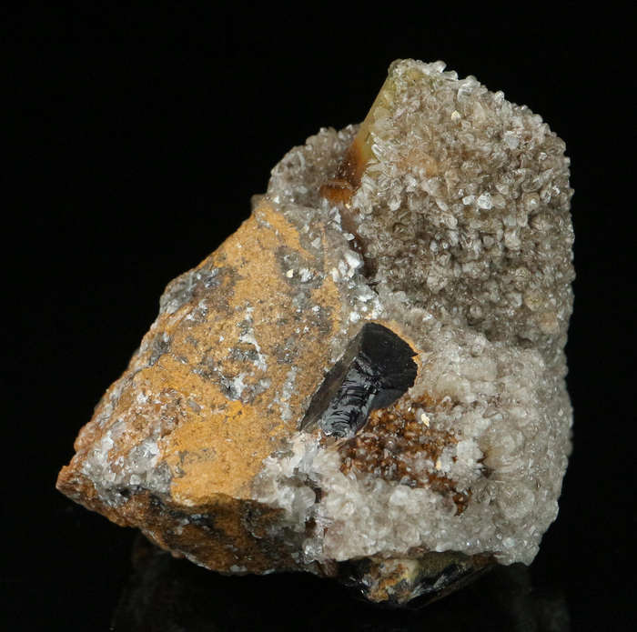 Calcite on Amethyst incl Quartz, Gobobosebberge Mnt, Namibia