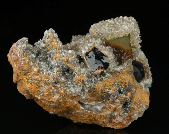 Calcite on Amethyst incl Quartz, Gobobosebberge Mnt, Namibia