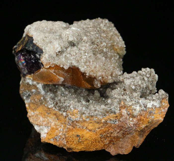Calcite on Amethyst incl Quartz, Gobobosebberge Mnt, Namibia