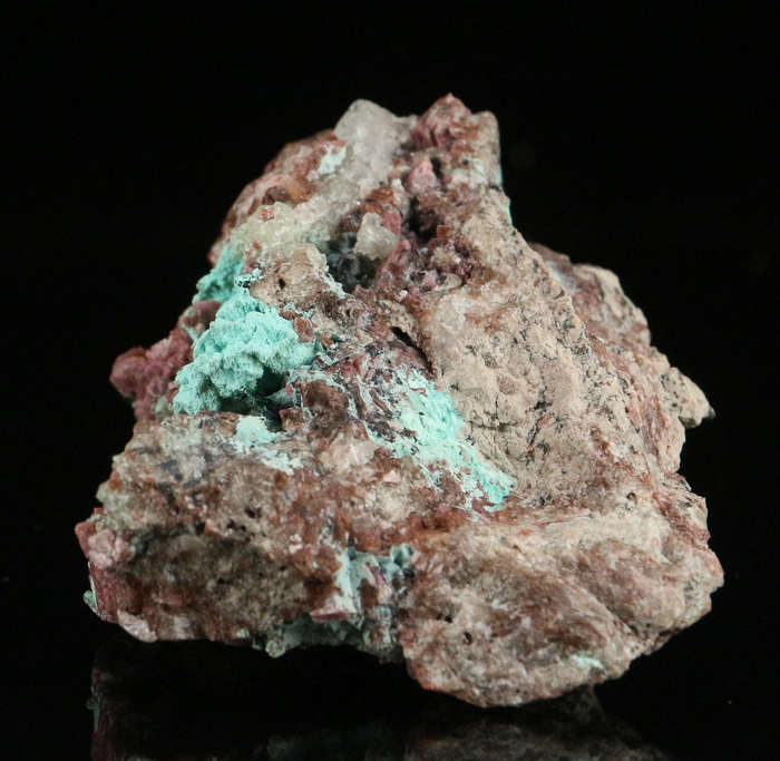 Chrysocolla & Cobaltoan Calcite on Matrix, Mashamba West Mine, DRC
