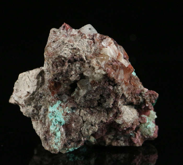 Chrysocolla & Cobaltoan Calcite on Matrix, Mashamba West Mine, DRC
